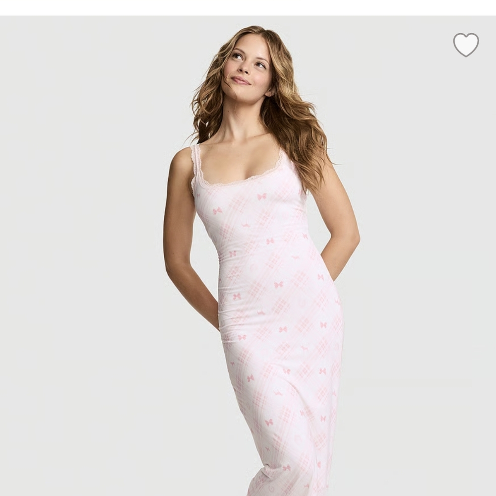LoveShackFancy PINK Tartan Icons Midi Dress